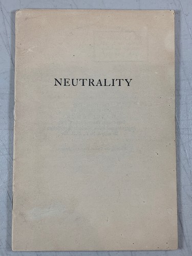 1939 neutrality booklet - 1939,