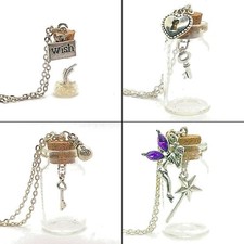 collana portafortuna uomo donna con ciondolo pendente bottiglia - boccetta vetro