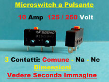 MICROSWITCH LEVA pulsante finecorsa levetta 10A 250V fine corsa switch 2 Pezzi