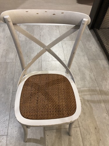 Sedia legno vintage bianca - legno,