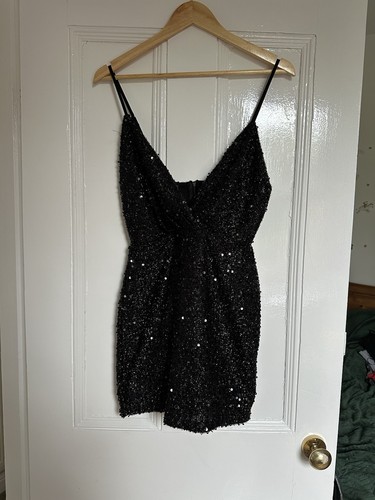 Mini abito nero paillettes - mini,