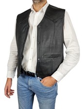 Gilet gilè gile smanicato vera pelle vintage  stile vintage moto custom harley