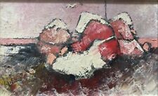 ARTE CONTEMPORANEA-ARTISTA MARIO LUPO-MARCHE-DIPINTO DEL '70-DONNE IN ATTESA