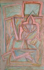 RICCARDO LICATA - Senza Titolo, 1968 - Tecnica mista su cartoncino