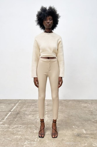 Pantalone zara donna beige - pantalone,