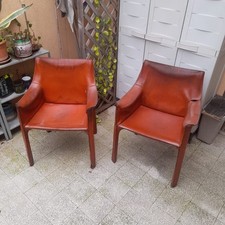 2 POLTRONCINE PELLE 413 CAB MARIO BELLINI PER CASSINA DESIGN MODERNARIATO 1977