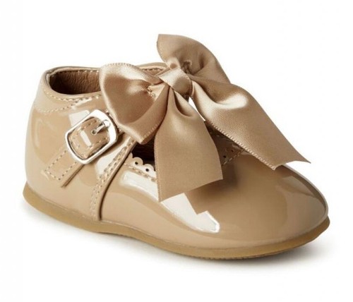 Scarpe con fiocco cammello - con,