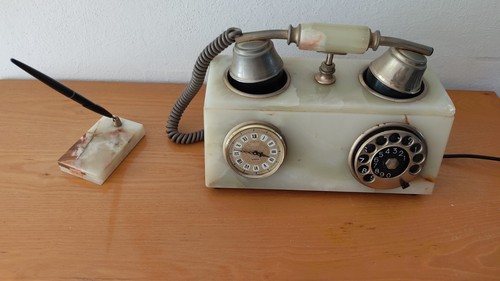 Telefono con orologio porta - telefono, e