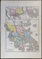 1867 - Carta Geografica Grecia