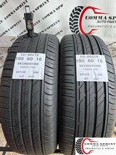 2 PNEUMATICI DI OCCASIONE 195/60/16 BRIDGESTONE ESTIVE 75% GOMME 195 60 16