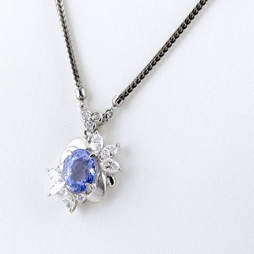 Collana design zaffiro - , platino