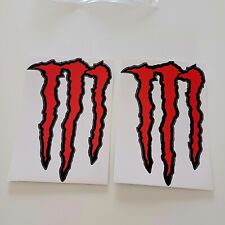 Kit 2 Adesivi 15x10 Graffio Stemma Rossi Stickers "Monster Energy" Moto Auto Ecc