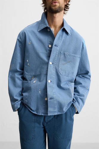 Giacca uomo zara splatter blu - zara,