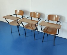 3 SEDIE DA SCUOLA VINTAGE ANNI
