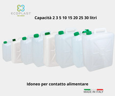 TANICA FUSTO IN PLASTICA 2 3 5 10 15 20 25 30 LITRI PER ALIMENTI MADE IN ITALY
