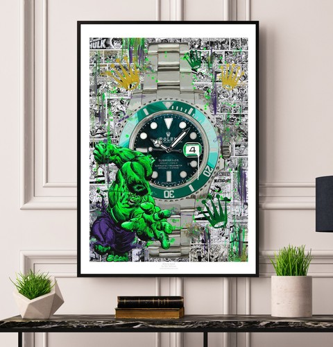 Stampa artistica rolex hulk - rolex,
