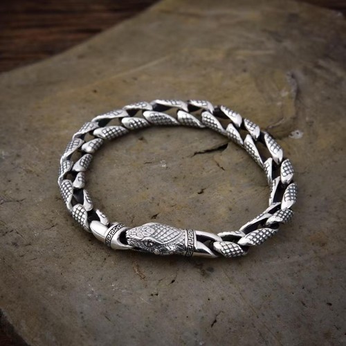 Bracciale uomo retrò argento