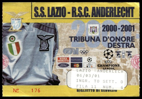 Biglietto 2001 lazio vs - 2001, ss