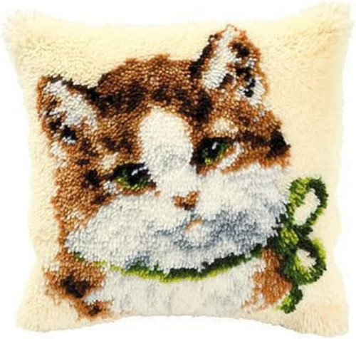 Kit latch hook cuscino gatto - kit,