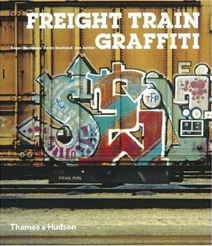 Freight train graffiti - train, (street