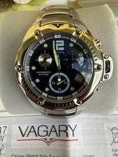 Orologio Da Polso Uomo/ Donna Vagary Crono By Citizen Nuovo Datario Colore Blu 