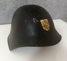 Antico Casco Elmo Elmetto Militare Esercito Svizzero Motociclista Vintage