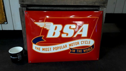 Plaque émaillée bsa moto - bsa,
