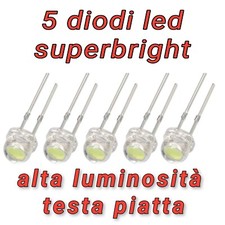 5 diodi led mm 5 Luce Bianca