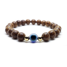 Bracciale perle 8mm Legno oro