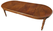 TAVOLO ROTONDO ALLUNGABILE NOCE MASSELLO EPOCA 1860/80 L258 P118 H82 RESTAURATO