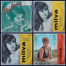 MILVA 4 x 7" 45 Giri Flamenco Rock, Quattro Vestiti, Vitalità, Tutto Va Bene