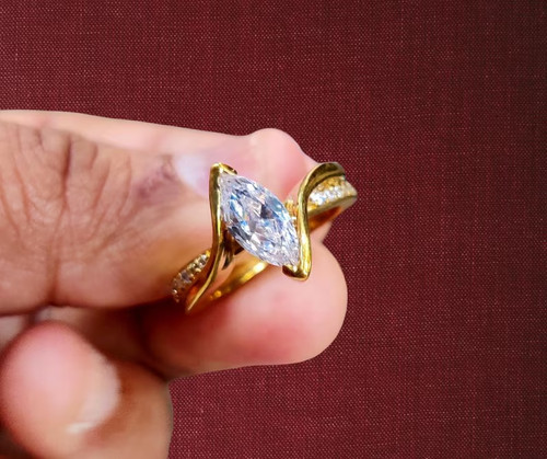Anello solitario taglio - anello, 5