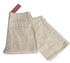 Elena Miro PANT02 Pantalone da Donna Panna Lino Taglia Forte/Over  -38%