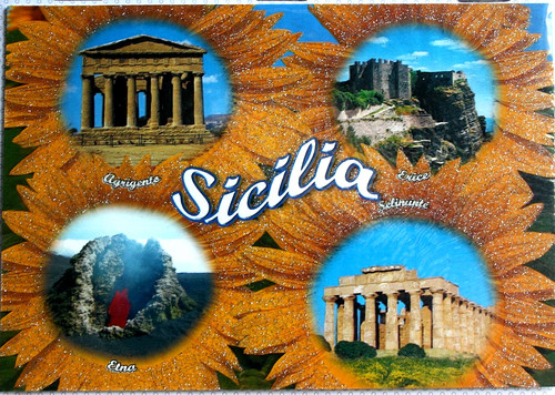 Cartolina sicilia panorami - cartolina., sicilia.