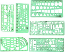 Disegno Righelli,6 Pezzi Modelli Di Disegno Geometrico Modelli Di Misura in Plas