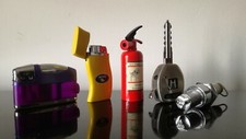Accendini da collezione (5 pezzi totali) candela estintore chiave.. 