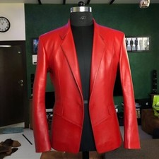 Giacca blazer uomo artigianale in pelle capospalla elegante per ogni occasione