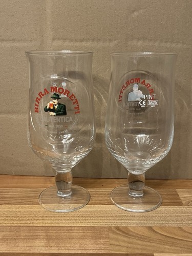 Birra moretti pint glass pair - pint,