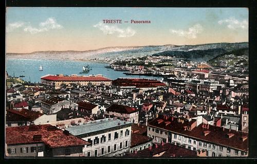 Cartolina trieste panorama - cartolina, trieste,