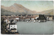 CARTOLINA LAGO DI GARDA ,RIVA DALLA STRADA DEL PONALE  viaggiata 1920 Ca.