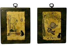 2 targhette da parete vintage