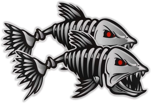 Adesivo pesce scheletro