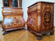 Comodini LUSSO Intarsiati Mossi Stile Olandese NOCE MASSIC. Comodino Mid Century