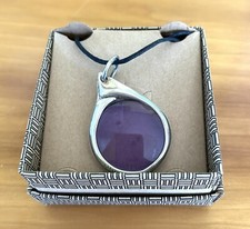 Ciondolo in Argento con Lente di Ingrandimento Viola