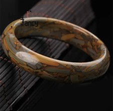 BRACCIALE RIGIDO CHIUSO 6,5 DIAMETRO IN PIETRA DI GIADA COLORE MARRONE