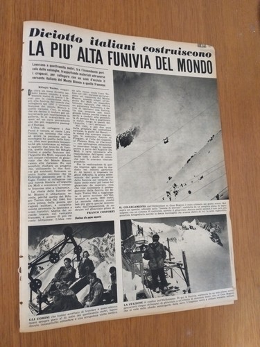 1955 aiguille midi funivia - du,