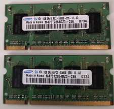 2 schede memoria Samsung  Ram x 1GB / 2Rx8 PC2-5300s-555-12 per pc portatile