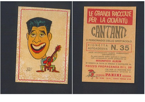 Figurina cantanti panini - panini, 1968