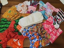 12 Pannolini In Tessuto Lavabili (6 Alvababy). Misura Regolabile Con 12 Inserti