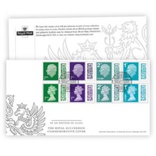 Copertina ricordo francobolli successione reale re Carlo III e regina Elisabetta II
